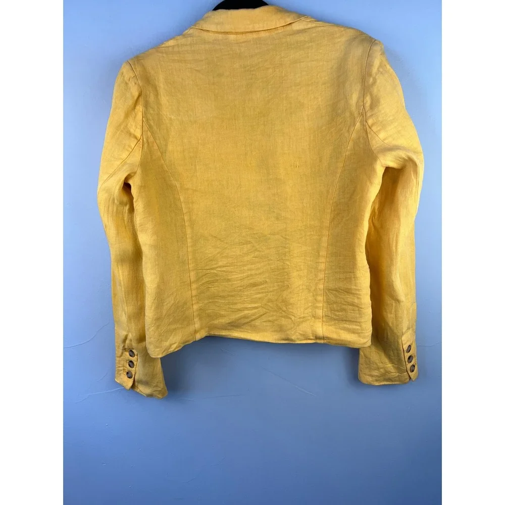 Sundance Pippa Linen Blazer in‎ Sunset Yellow SZ M Summer Beach Vacation Boho